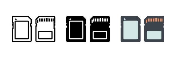 Memory Card icon set.for mobile concept and web design on white background. illustration vector