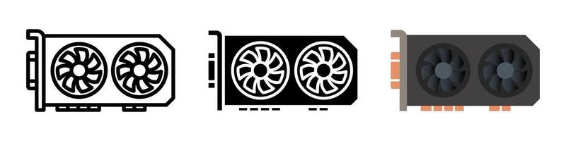 Gpu icon set.for mobile concept and web design on white background vector