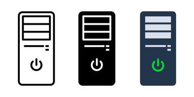 Computer Case icon set.for mobile concept and web design on white background. illustration vector