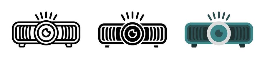 Projector icon set.for mobile concept and web design on white background vector