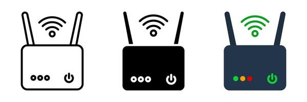 Router icon set.for mobile concept and web design on white background vector