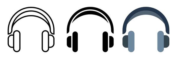 Headphones icon set. for mobile concept and web design on white background. illustration vector
