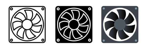 Computer Fan icon set. for mobile concept and web design on white background. illustration vector