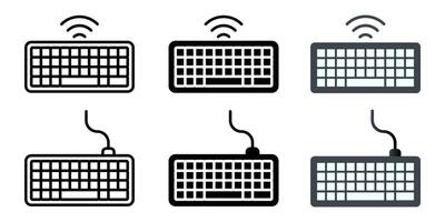 Keyboard icon set. for mobile concept and web design on white background. illustration vector