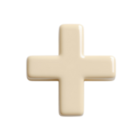 Ivory plus sign object on transparent background png