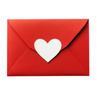 Red envelope with a heart on transparent background png