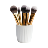 Brushes in a white cup on transparent background. png