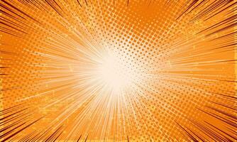 Light orange sunburst pattern with grunge and halftone effect background. Abstract sun rays flare background. Bright comic sunburst effect background for templates, sales banners, events, ads, web, vector