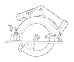 a modern drawing of a circular saw on a white background vector