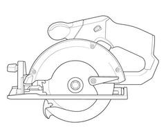 a circular saw is shown in this drawing vector