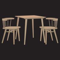 a drawing of two chairs and a table vector