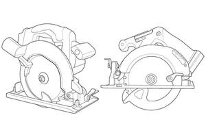 a drawing of a circular saw and a circular saw vector