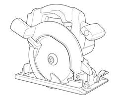 a drawing of a circular saw on a white background vector