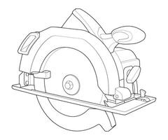 a circular saw is shown in this drawing. vector