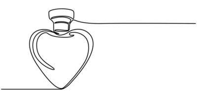 valetine Perfume Bottle continuous one line drawing vector