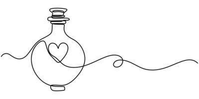 One Continuous Line Drawing of Perfume bottle vector