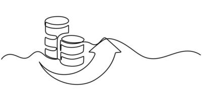 Continuous Line Drawing of Wealth Management Icon. Hand Drawn Symbol Pro Illustration. vector
