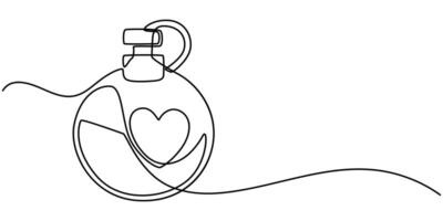 One Continuous Line Drawing of Perfume Icon. Single Line Illustration vector