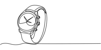 Smartwatch Doodle Icon. Hand Drawn Symbol, chronograph watch continuous one line drawing vector