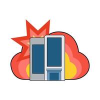 illustration of Building blast vector