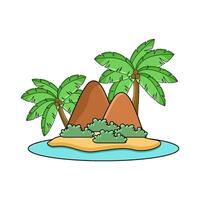 Palm tree on island vector