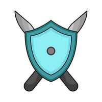 shield with crossed spears vector