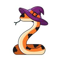 illustration of Snake with witch hat vector