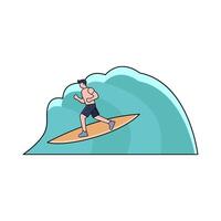 Surfboard on wave vector