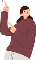 Person Pointing Character with Cartoon Design. vector