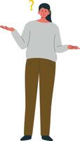 People Asking Question Character with Cartoon Design. vector