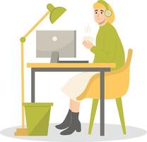 Illustration of People Programmer Working in Office. Cartoon Character vector