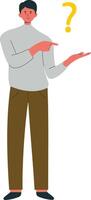 People Asking Question Character in Cartoon Design vector