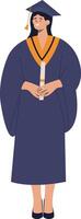 Student Graduation Character at University with Cartoon Design. vector