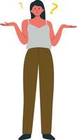People Asking Question Character in Cartoon Design. Isolated on White Background. vector