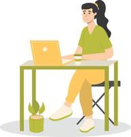 Illustration of People Programmer Working in Office, vector