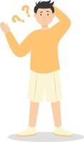 People Think and Solve Question with Cartoon Concept vector