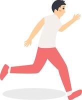 Person Running Marathon Character with Cartoon Design. vector