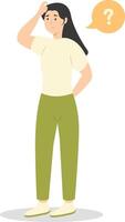 People Think and Solve Question with Flat Cartoon Design vector