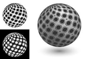 decorative sphere with abstract geometric flowers ornament. Design element for banner decoration. Easy to edit color. Isolated black and white image vector