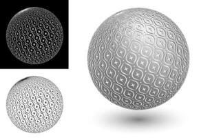 decorative sphere with engraving Oriental ornate with diamonds and stars. Design element for banner decoration. Easy to edit color. Isolated black and white image vector