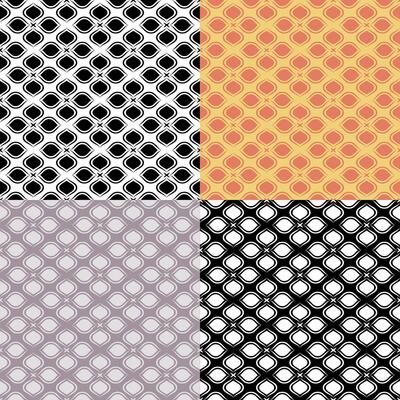 set of seamless patterns with abstract geometric flowers. Ornament for decoration and printing on fabric. Design element. image