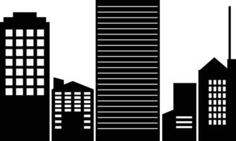 Silhouette of Cityscape in Simple Design, Isolated on White Background. vector