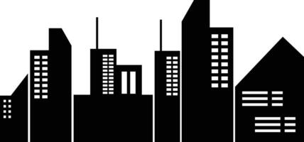 Silhouette of Cityscape in Simple Design, Isolated on White Background vector