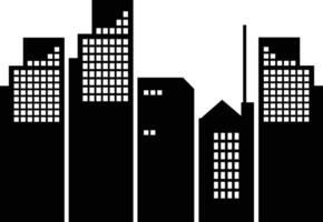 Silhouette of Cityscape in Simple Design. vector