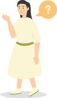 People Think and Solve Question with Flat Cartoon Design. vector
