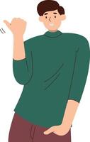 Person Pointing Character in Flat Cartoon Design vector