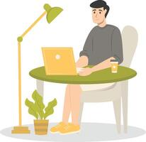 Illustration of People Programmer Working in Office vector