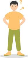 People Think and Solve Question with Cartoon Concept. vector