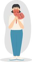 People Depressed Illustration with Cartoon Design vector