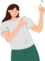 Person Pointing Character in Cartoon Design. vector